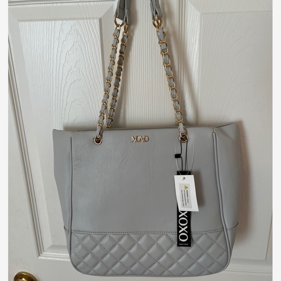 XOXO Bags Xoxo Grey Tote With Chain Handle Poshmark
